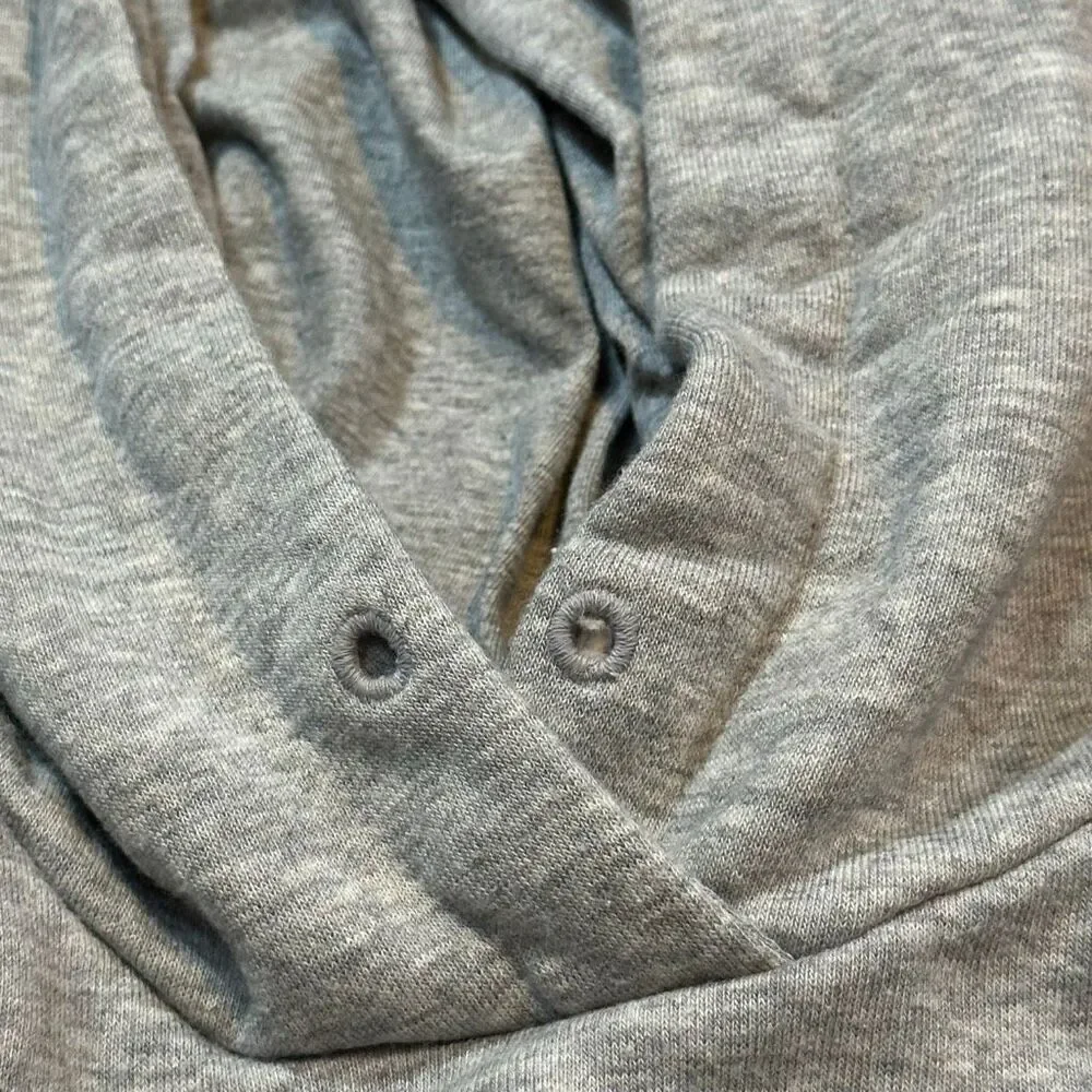 Adidas Long-Sleeve Hoodie Sweatshirt Gray with White | Men Size XL